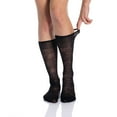 thumbnail image 4 of 6 Pairs Sheer Knee High Socks for Women 15 Denier Stay up Band (Black Flower Patterned), 4 of 6