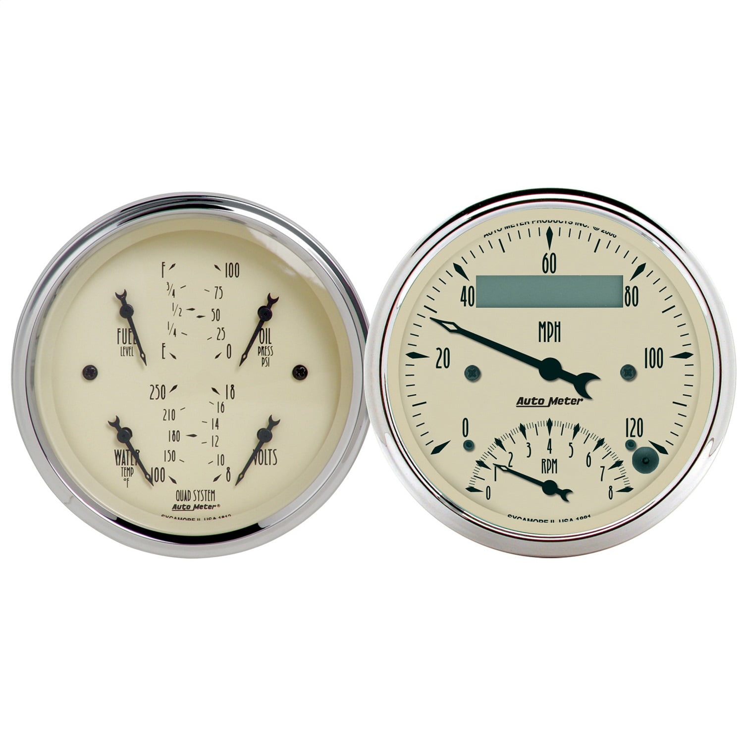 AutoMeter 1820 Antique Beige Quad Gauge/Tach/Speedo Kit