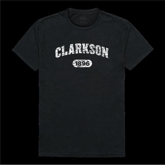 Clarkson University Golden Knights Distressed Arch College T-Shirt, Black - Small