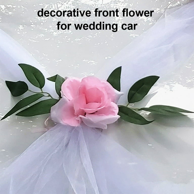 Wedding Car Flower Decoration, Artificial Rose Flowers Ribbon Wedding Car  Decoration Flowers Garland for Wedding Party,Style:Style 2; 