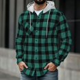 thumbnail image 2 of Frnrwgo Men's Plaid Hooded Shirt Jacket Lightweight Breathable Button Up Casual for Daily Outdoor, 2 of 6