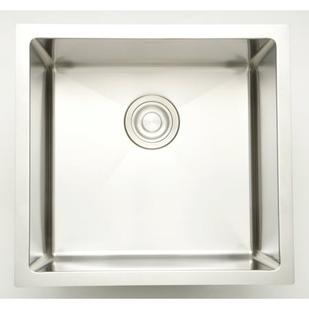 American Imaginations 20-in. W CUPC Approved Brushed Nickel Laundry Sink With Stainless Steel Finish And 18 Gauge
