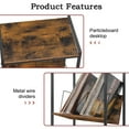 thumbnail image 2 of BTY Record Player Stand, 2-Tier Turntable Table with Vinyl Record Storage Shelf, Multi-Functional End Table/Nightstand with Metal Frame & Removable Wheels, Rustic Brown, 2 of 12