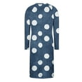 thumbnail image 6 of Lorytime Vintage House Dress Womens Knee Length Long Sleeve Nightgowns V Neck Polka Dots Print Sleepshirts Pajamas Dress Nightdress Comfy Soft Lounge House Sleepdress Blue S, 6 of 7