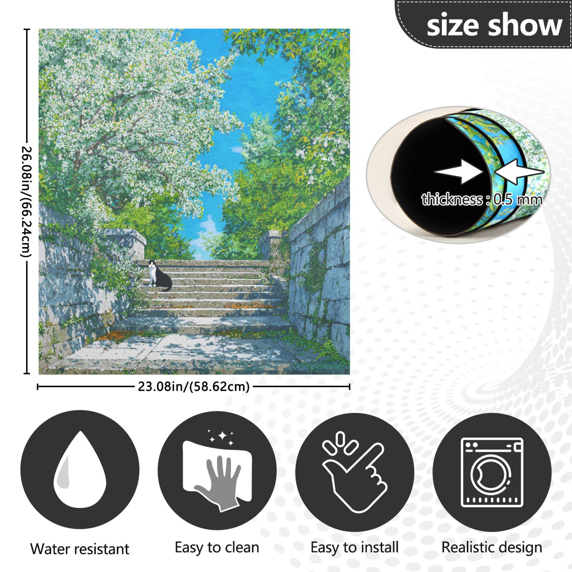 Dishwasher Magnetic Refrigerator Magnet Cover Sticker Home Decorative 23"x26" Spring Morning
