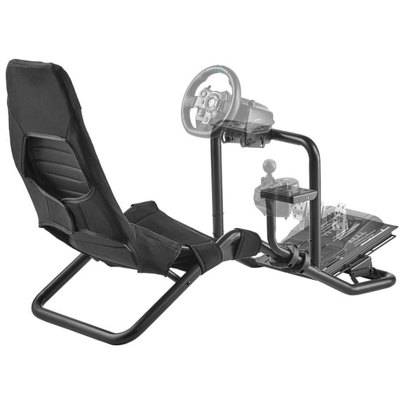 KFFKFF Adjustable Racing Wheel Stand, Sturdy Simulator Cockpit Steering Mount,Compatible with Logitech G25,G27,G29,G920,G923,Thrustmaster T300RS,TX F458, T500RS,T3PA-PRO (F1/GT),and CSR Pedals,Black