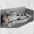 thumbnail image 6 of Construction Soft Flannel Fleece Throw Blanket, Black Silhouettes Concrete Mixer Machines Industrial Set Trucks Tractors, Cozy Plush for Indoor and Outdoor Use, 70" x 90", Black White, by Ambesonne, 6 of 6