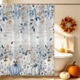 thumbnail image 5 of Thanksgiving Shower Curtains for Bathroom, Fall Blue White Pumpkin Leaves Wood Plank Waterproof Fabric Shower Curtain, Decorative Bathroom Curtain for Bathtub, 72"x84", No Hooks Included, 5 of 9