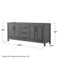 thumbnail image 7 of Wyndham Collection Daria 80" No-Mirror Wood Double Bathroom Vanity in Espresso, 7 of 7