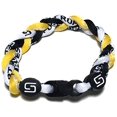 thumbnail image 2 of Sport Ropes Triple Titanium Bracelet (Yellow/Black/White, 8"), 2 of 4