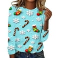 thumbnail image 2 of Craaazy Women's Christmas Printed Round Neck Long Sleeved Top Gifts, 2 of 5