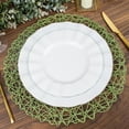 Efavormart 6 Pack 15" Olive Green Metallic String Round Placemats For
