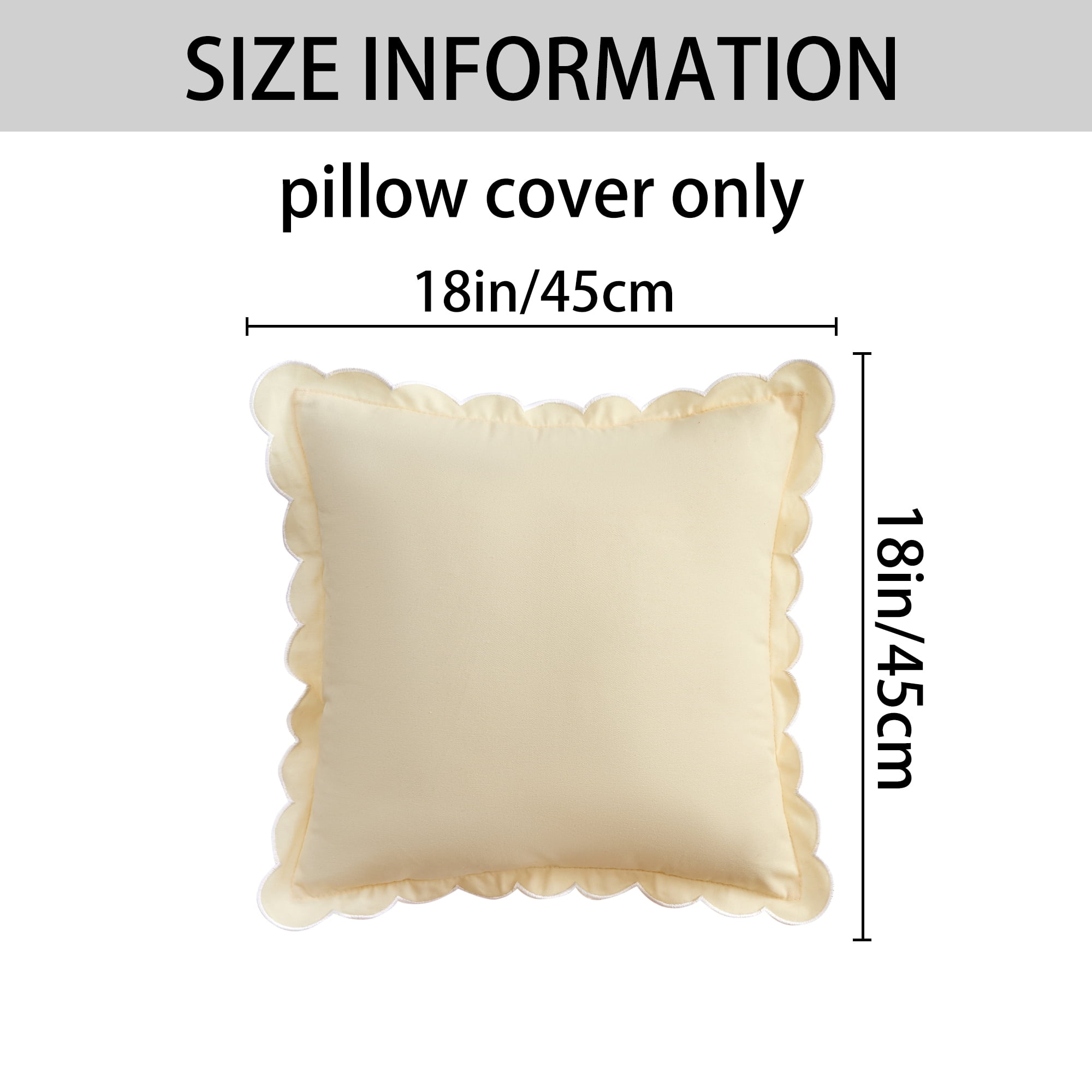 Unique Bargains Soft Cotton Throw Pillow Covers White 18" x 18"