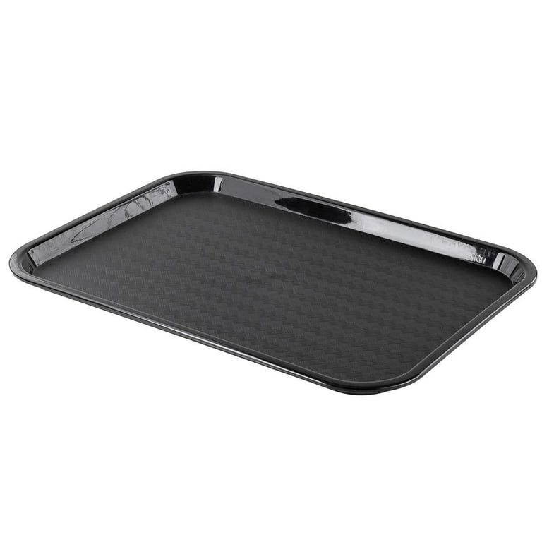 Rectangle Black Plastic Fast Food Tray - 12 x 16 - 50 count box