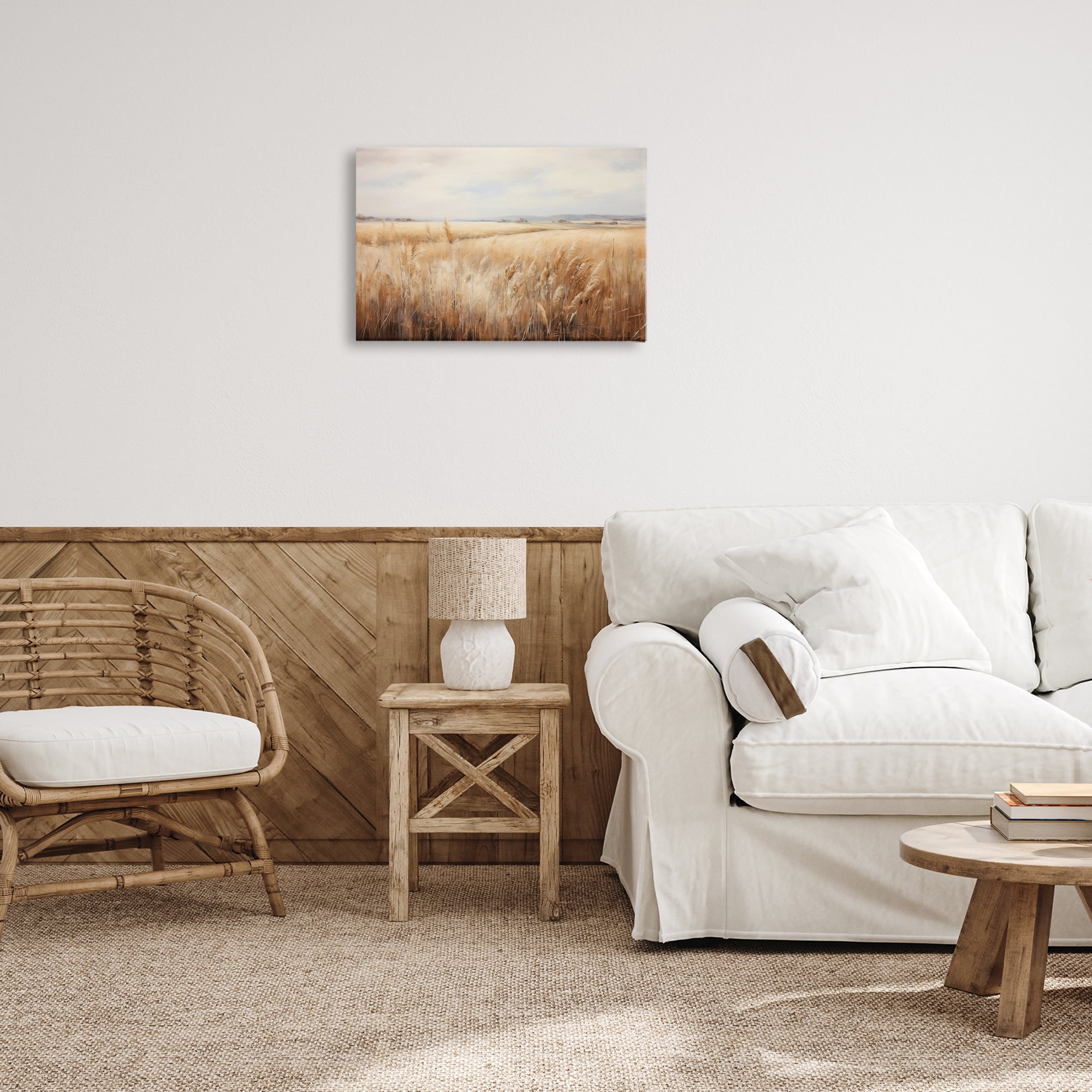 Stupell Industries Vast Wheat Field Landscape & Nature Painting Wrapped Canvas Art Print Wall Art, 24 x 16