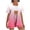 Pink, variant on Women Two Piece Outfits Sets,Women's 2 Piece Outfits Floral Print Summer Short Sleeve Thin Coat Tops Short Pant Set Outfits