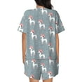 thumbnail image 6 of Fuzoiu Cartoon Poodle Dog Print Women's Short-Sleeved Pajama Set,Lounge Sleepwear Set,Womens Pajama Sets 2 Piece,Button-Up Top and Shorts with Pockets-Medium, 6 of 7