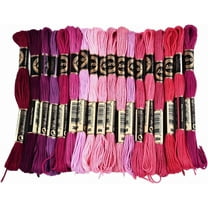 18 Skeins 6 Strands Pink Embroidery Floss Variegated Stitch Thread Polyester Gradient Friendship Bracelet String Yarn Threads Bulk