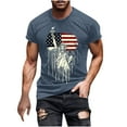 thumbnail image 2 of Elvqul Shirts for Men Round Neck American Flag Pullover Graphic 4th of July Eagle T-Shirts Independence Travel Mens Shirts Short Sleeve, 2 of 5