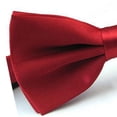 thumbnail image 5 of Pajaritas para hombre, clásicas, preatadas, formales, con bandas, de satén, ajustables, para bodas, negocios, bailes, hoteles, camareros, citas, color rojo, 5 of 5