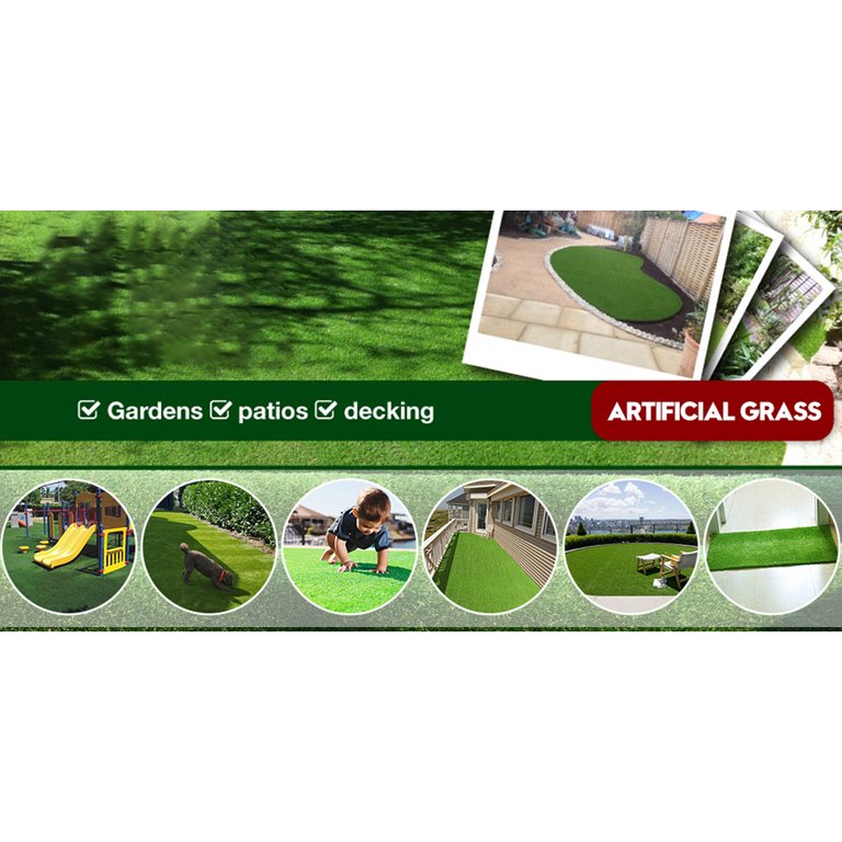 5 ft. x 8 ft. Green Artificial Grass Carpet 1.37 in. Mat for Outdoor Garden  Landscape Balcony Dog Grass Rug