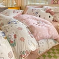 thumbnail image 3 of sanrio Hello Kitty Cartoon Pure Cotton Bed Set Four Piece Kawaii Princess Style Female Dormitory Sheet Quilt Set Three Piece, 3 of 9