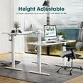 thumbnail image 2 of SOPTY Electric Adjustable Height Standing Desk Sit to Stand Up Desk with Splice Board, Rising Home Office Computer Table with 2 Hook and Wire Hole for Work, 2 of 21
