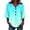 Sky Blue, variant on Women's Gradient Color 3/4 Sleeve V Neck Top, Button Decor Loose Relaxed Fit with Ruffle Cuffs, for Summer Casual Daily Outfits or Vacation Light Violet