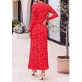 thumbnail image 6 of PRETTYGARDEN Women's Formal Maxi Floral Dresses with Slit Long Sleeve Ruffle Hem, Elegant Outfit for Wedding Guest & Cocktail Party, Bodycon Crewneck Mesh Dresses, Fall Fashion, 6 of 8