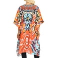 thumbnail image 2 of Sakkas Jenni Women's Mid Length Boho Caftan Kaftan Dress Cover up Flowy Rhinestone - IR2-Red - One Size Regular, 2 of 5