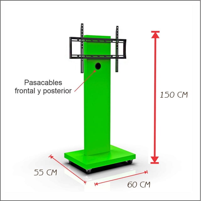 Soporte de Pantalla en Pedestal con Ruedas Aries Verde Tropical Aries Verde Tropical