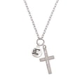thumbnail image 2 of Delight Jewelry Silvertone Small I Love You to the Moon I Have Plans for You Engraved Cross Zoey Necklace, 28", 2 of 4