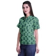 thumbnail image 2 of Moomaya Printed Half Sleeve Shirt For Women Button Down Collar Casual Top, 2 of 6