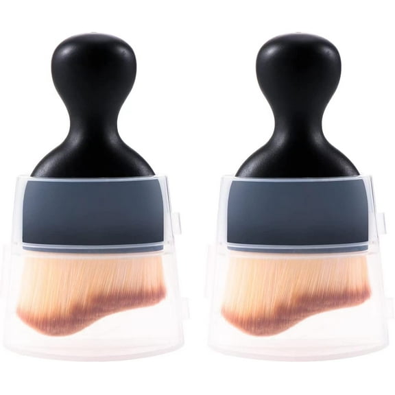 Car Detailing Brushes, Car Interior Brush Clean Tool with Cover, Scratch Free Curved Design Dirt Dust Collectors Soft Bristles for Cleaning Engine Compartment & Dashboard (2 Pack)