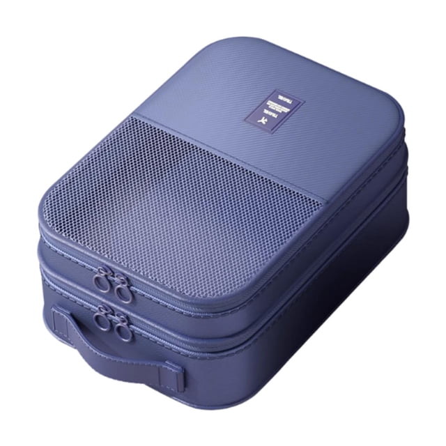 Travel Shoe Bag Organizador de zapatos Oxford La tela de Oxford tiene 3 pares de zapatos de almacenamiento de calzado a prueba de polvo de la bolsa de Azul