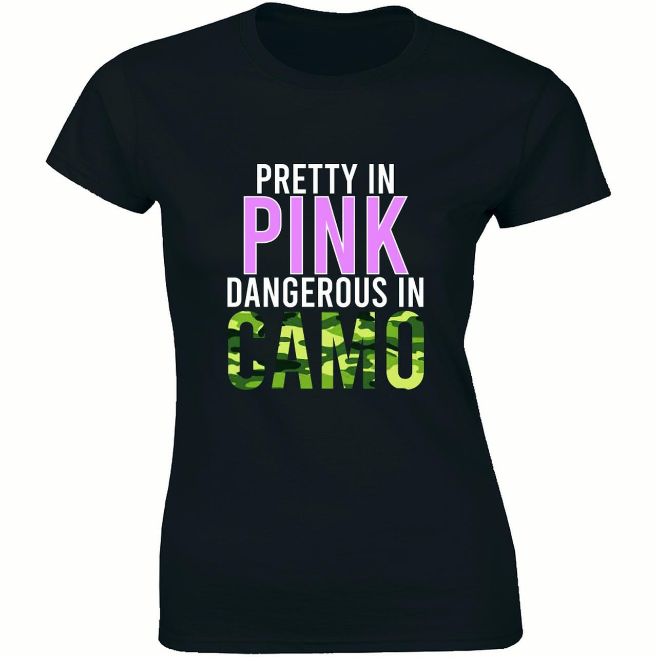 Pretty In Pink Dangerous In Camo Cool Deer Hunting Hobby Women's Tee