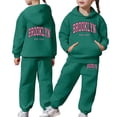thumbnail image 3 of Girls Fall Outfits 10-12 Graphic Long Sleeve Sweatsuit Pullover Tops and Pants Fashion Fall Kids 2pcs Outfits, 3 of 7