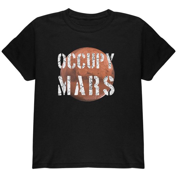 Planet Mars Occupy Mars Youth T Shirt Black YMD