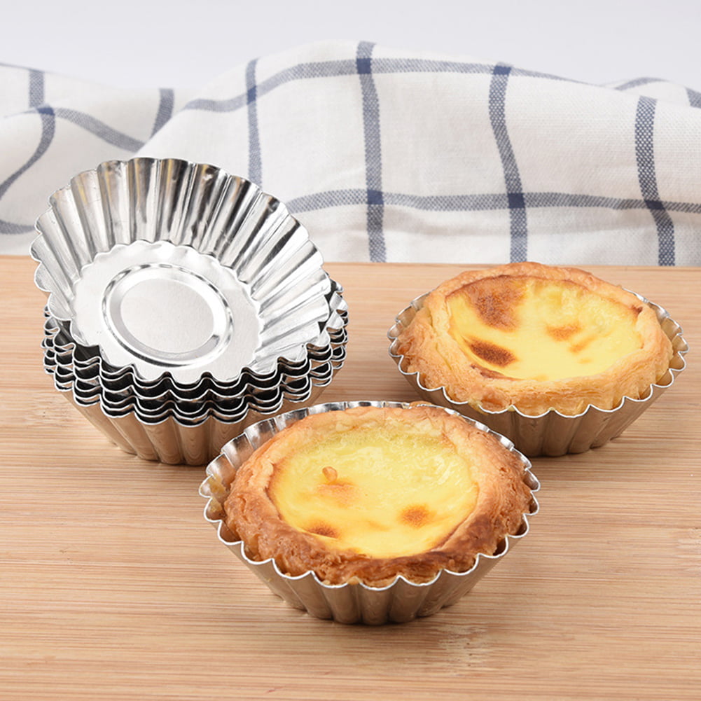 5Pcs Nonstick Alloy Egg Tart Molds Flower Shape Cake Baking Cups Pans Accessarie