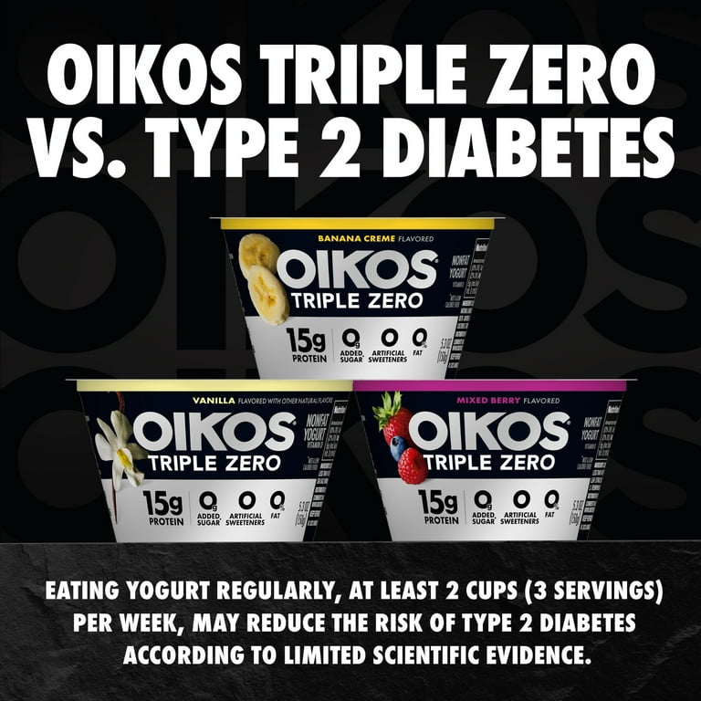Oikos Triple Zero 15g Protein, 0g Added Sugar, Fat Free Banana