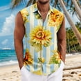 thumbnail image 2 of LTTVQM Men's Hawaiian Shirts 2026 Summer Beach Sleeveless Button Down Shirts Casual Loose Tropical Print T-Shirts Holiday Outfit Wine L, 2 of 5