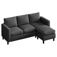 thumbnail image 4 of Sobaniilo Sectional Sofa Free Combination Sectional Couch Small L-Shaped Linen Fabric Sofa for Living Room(Black), 4 of 8