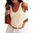 thumbnail image 4 of PRETTYGARDEN Womens Summer Sleeveless Tank Tops V Neck Ruffle Lightweight Ribbed Knit Shirt Casual Going Out Top, 4 of 10