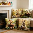 thumbnail image 6 of Antqov 4PCS Easter Pillow Covers 18x18" Soft Bunny Eggs Throw Pillow Cover Spring Decorative Cushion Case for Home Sofa Bed Holiday Decor Gifts, 6 of 6