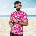 thumbnail image 4 of Wukai Vintage Flowers Print Men's Short-Sleeved Mesh T-Shirt,Quick-Dry Short Sleeve Workout T-Shirt-Medium, 4 of 8