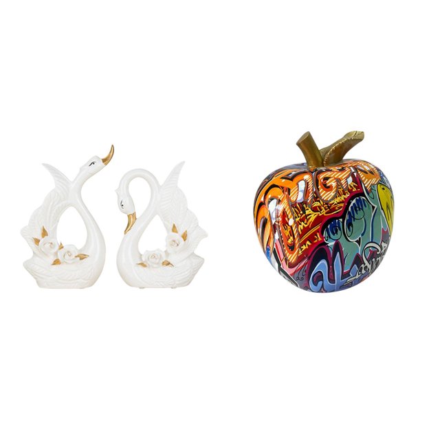 Estatuas de cisnes,Estatua de cisne de cerámica Escultura de mesa de cisne Elegante,Figura de cisne de porcelana Figura de cisne Decoración de escritorio,Estatua de estatuilla,Estatuas de