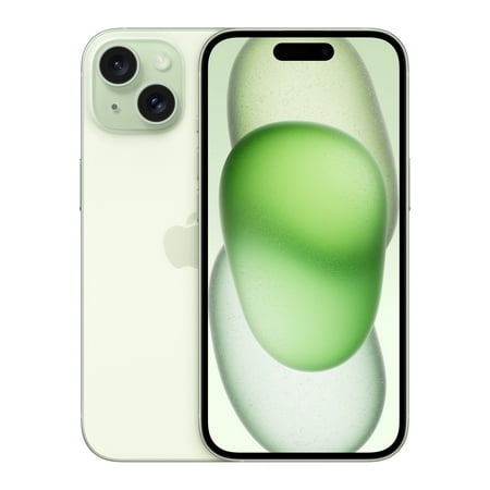 Straight Talk Apple iPhone 15, 128GB, Green - Prepaid Smartphone
