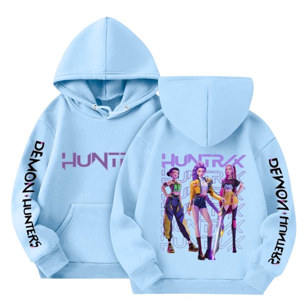 Pop cazadora para niña Demo-n Hooded Sweatshirt Hunters,Rumi,Mire Zoeyy Kids Long Sleeve Hooded Sweatshirt,Cute Anime Chibi Style Tee for Fans, Teen Girls & Women | Soft Comfortable Casual Daily Tops