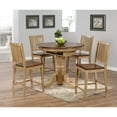 thumbnail image 3 of Sunset Trading Brook 42" Round Extendable Butterfly Wood Pub Table in Cream, 3 of 5