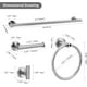 thumbnail image 3 of Juego de Accesorios de Baño 5 Piezas  Toallero Barra Extra Largo 60 cm + Anillo + Portarrollos + 2 Ganchos  Acero Inoxidable 304, Montaje en Pared (5, Plata cepillada), 3 of 7